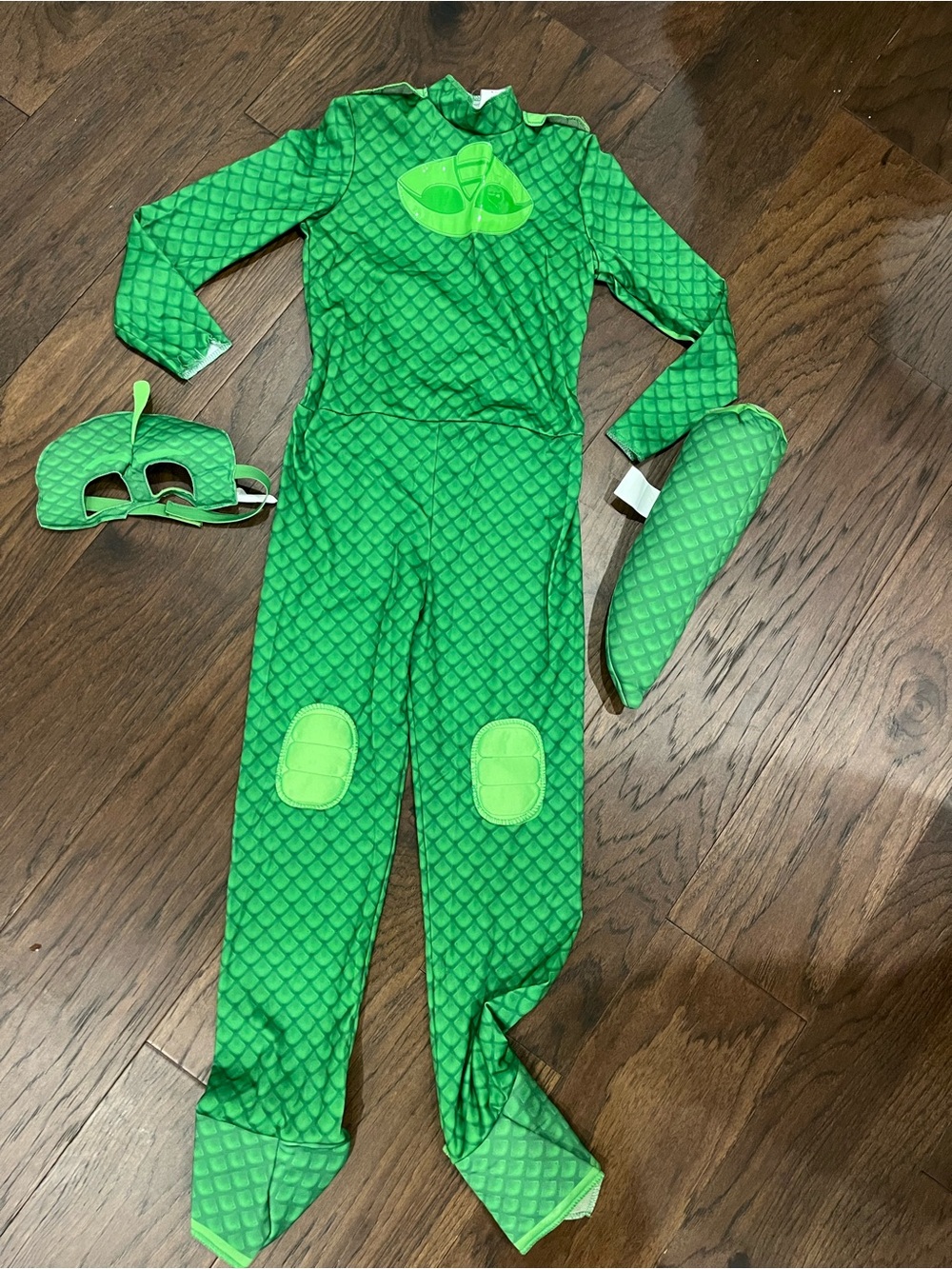 Pj mask - Kids Green Gekko Costume - Long Sleeve Jumpsuit with Mask
